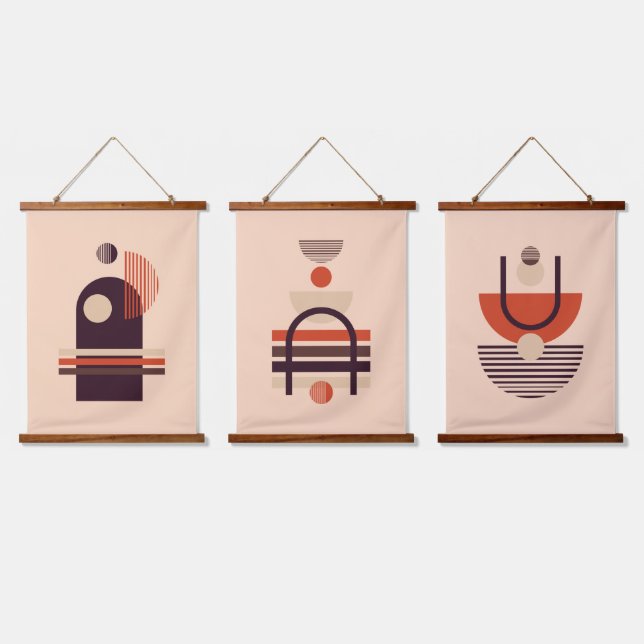 Geometric shapes Contemporary Art Hanging Tapestry (Triple)