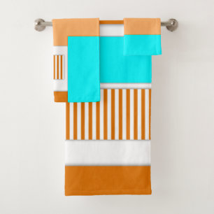 Geometric shapes cut out of paper bath towel set