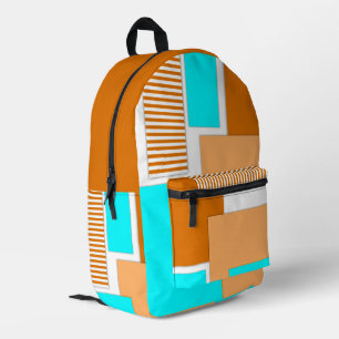 Geometric shapes cut out of paper printed backpack