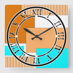 Geometric shapes cut out of paper square wall clock