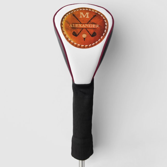 Geometric Shapes Design leather Golf Head Cover (Front)