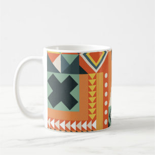Geometric shapes, flat simple background. coffee mug
