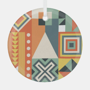 Geometric shapes, flat simple background. glass tree decoration