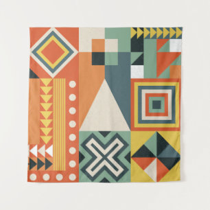 Geometric shapes, flat simple background. tapestry