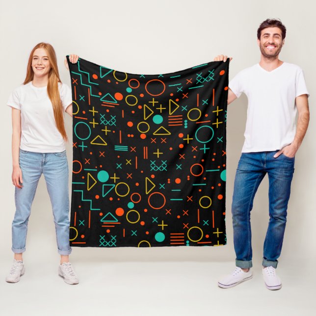 Geometric shapes fleece blanket (In Situ)