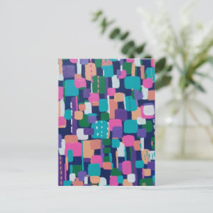 Geometric Shapes in Bold Colour  Postcard