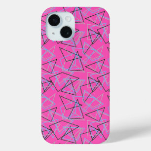 Geometric shapes in chalk on white iPhone 15 case