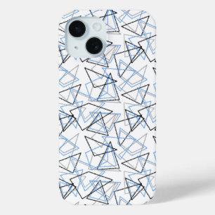 Geometric shapes in chalk on white iPhone 15 case