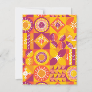 Geometric Shapes in Orange, Gold and Purple Card
