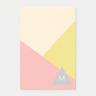 Geometric Shapes in Pastel Colors Monogrammed Post-it Notes