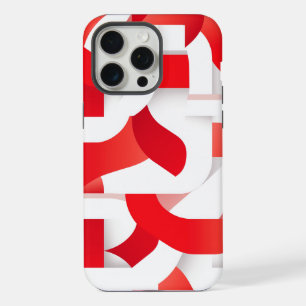 🔴 Geometric Shapes in Red and White ⚪ iPhone 15 Pro Max Case