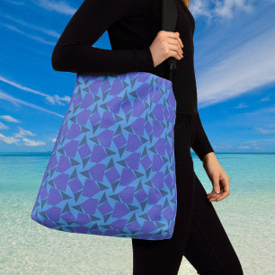 Geometric Shapes in Turquoise and Blue Crossbody Bag