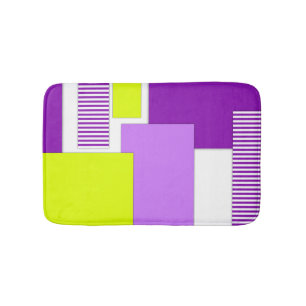 Geometric shapes made of multicolored paper bath mat