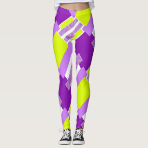 Geometric shapes made of multicolored paper leggings