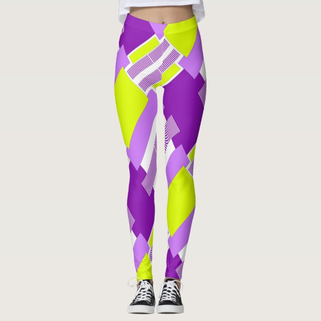 Geometric shapes made of multicolored paper leggings (Front)