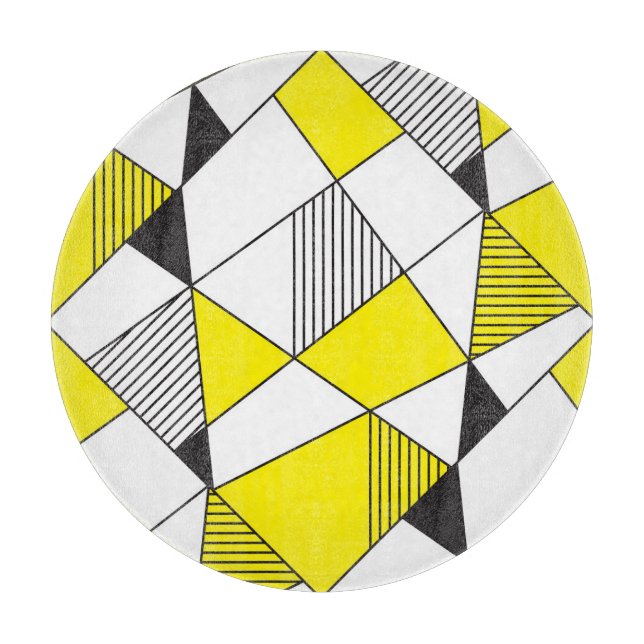 Geometric Shapes: Minimalist Seamless Pattern. Cutting Board (Front)