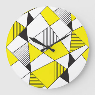 Geometric Shapes: Minimalist Seamless Pattern. Large Clock