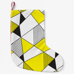 Geometric Shapes: Minimalist Seamless Pattern. Small Christmas Stocking