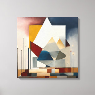 Geometric Shapes Modern Colorful Wrapped Art Canva Canvas Print