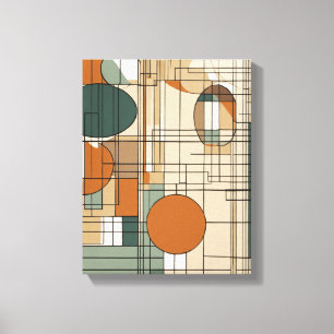 Geometric Shapes Modern Colorful Wrapped Art Canva Canvas Print
