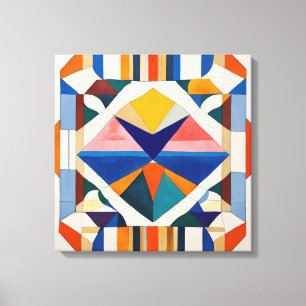 Geometric Shapes Modern Colorful Wrapped Art Canva Canvas Print