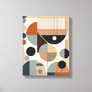 Geometric Shapes Modern Colorful Wrapped Art Canva Canvas Print
