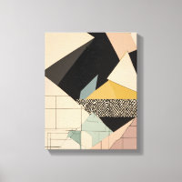 Geometric Shapes Modern Colourful Wrapped Art Canv