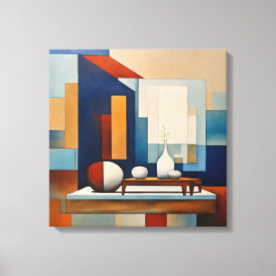 Geometric Shapes Modern Colourful Wrapped Art Canv Canvas Print