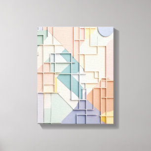 Geometric Shapes Modern Colourful Wrapped Art Canv Canvas Print