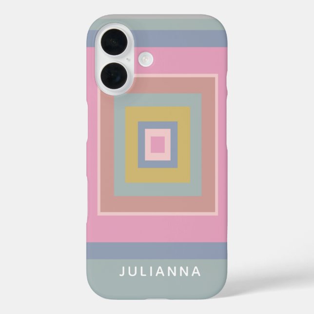 Geometric Shapes Pattern Pastels Personalised Case-Mate iPhone Case (Back)