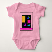 GEOMETRIC SHAPES PATTERNED NEON RETRO 80'S FASHION