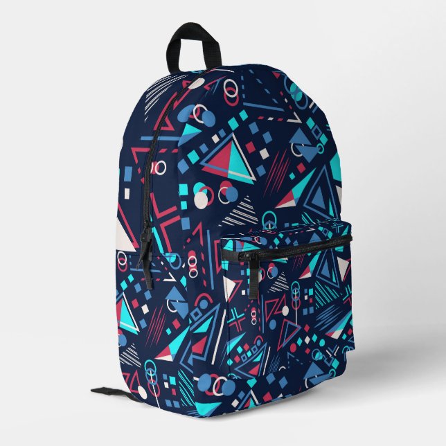 Geometric Shapes  Printed Backpack (Back Corner Left)
