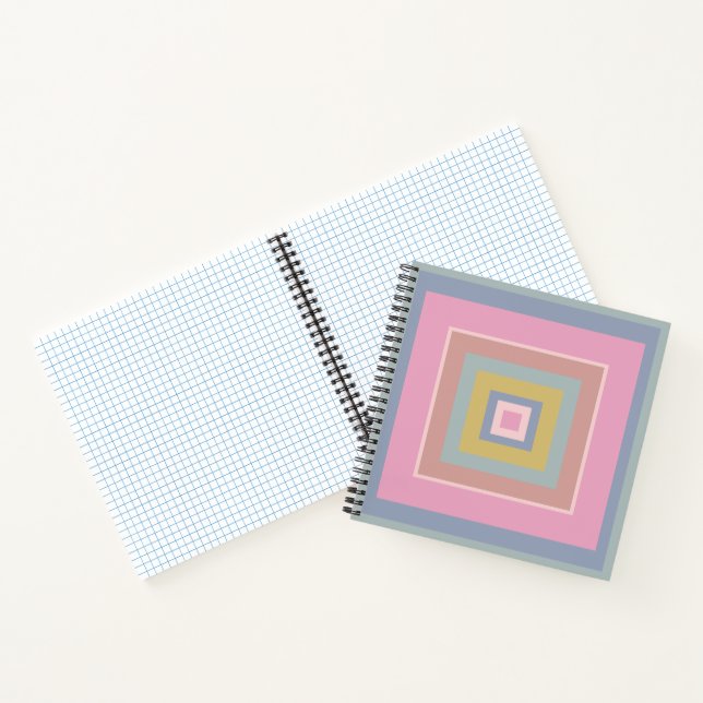 Geometric Shapes Quilt Pattern in Pastel Colours Notebook (Inside)
