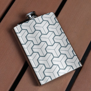 Geometric Shapes Seamless Pattern Hip Flask