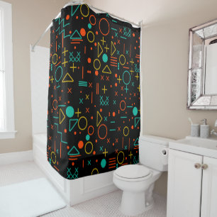 Geometric shapes shower curtain