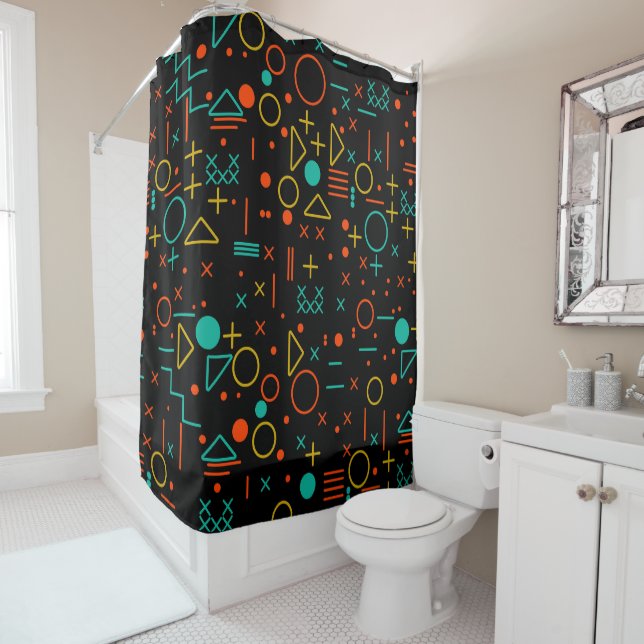 Geometric shapes shower curtain (In Situ)