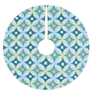 Geometric shapes, vintage abstract wallpaper. brushed polyester tree skirt