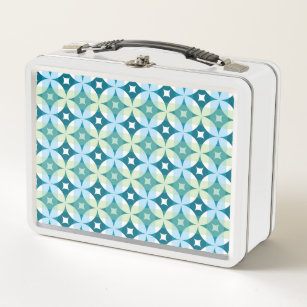 Geometric shapes, vintage abstract wallpaper. metal lunch box