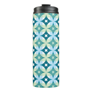 Geometric shapes, vintage abstract wallpaper. thermal tumbler