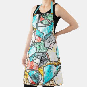 Geometric shapes with weird whitish textures apron