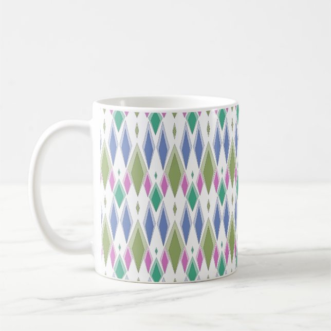 Geometric simple multicolored abstract pattern coffee mug (Left)