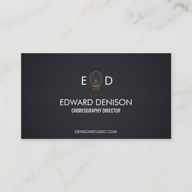 Geometric Skull Business Card (Front)