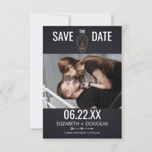 Geometric Skull Photo Save The Date