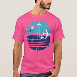Geometric Sky Crossing Aeroplanes T-Shirt