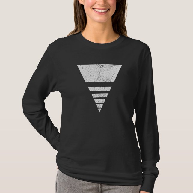 Geometric Sliced Triangle Line Shape Geometry Dist T-Shirt (Front)