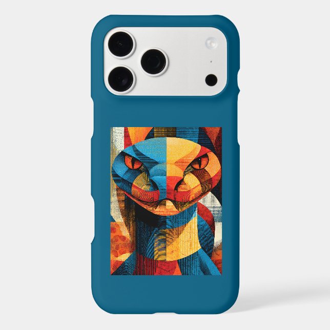 Geometric Snake Art Portrait iPhone Case  (Back)