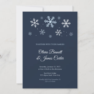Geometric Snowflake Winter Wedding Invitation