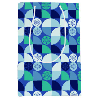 Geometric Snowflakes - Blue Background - Gift Bag