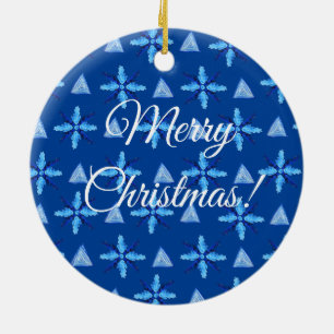 Geometric Snowflakes  Ceramic Tree Decoration