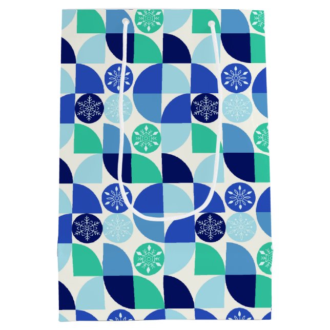 Geometric Snowflakes - Light Background - Gift Bag (Back)
